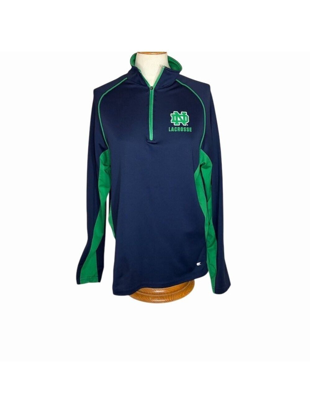 Colosseum Notre Dame Fighting Irish Lacrosse 1/4 Zip Jacket Navy Green